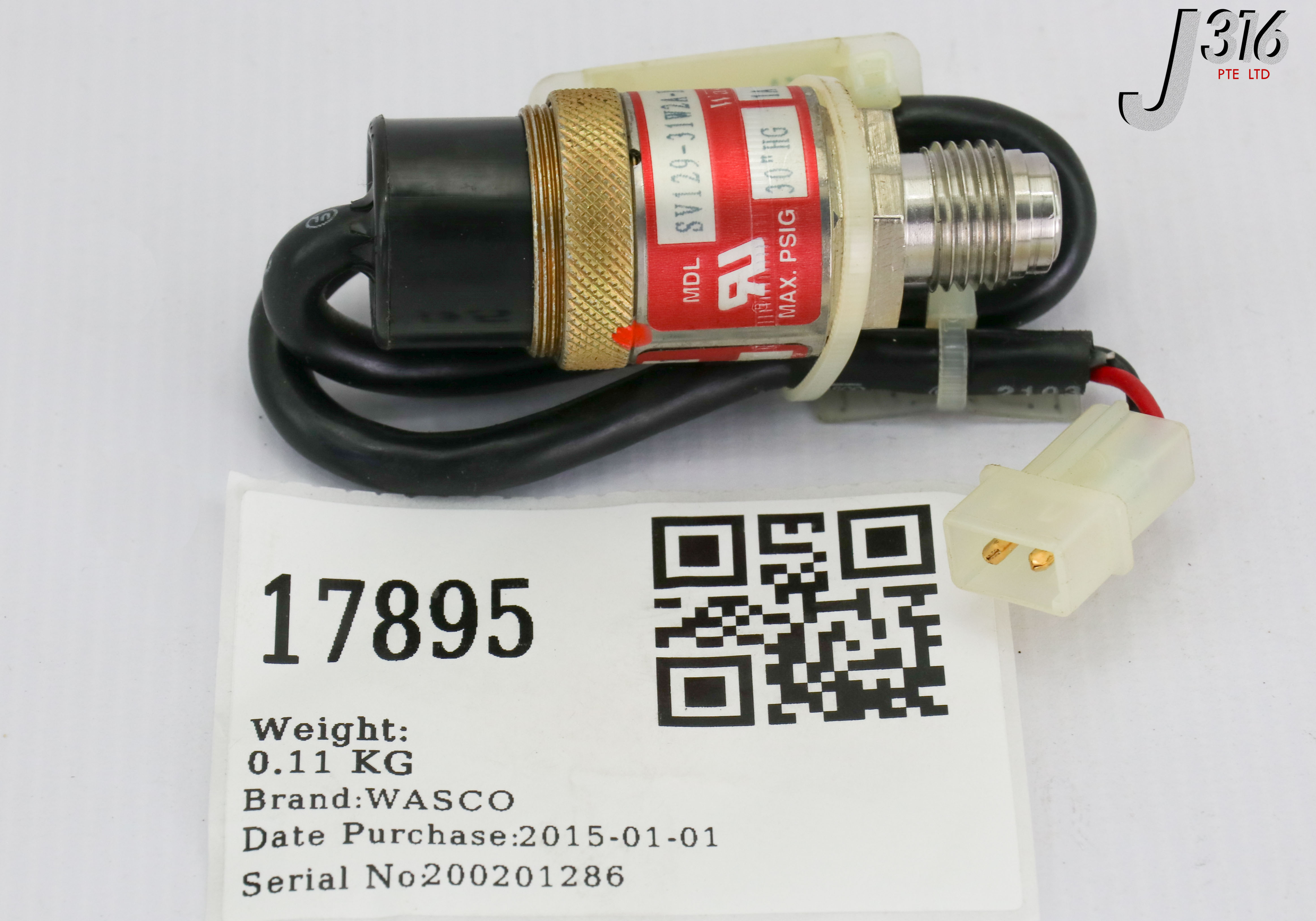 サンプル 17895 WASCO VACUUM PRESSURE SWITCH, 115VAC, LAM 853-17480-001